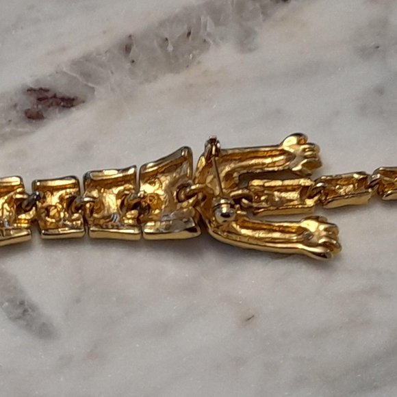 Vintage Articulated Over The Shoulder Leopard Brooch Gold Tone With Amber Stones - Picture 11 of 15